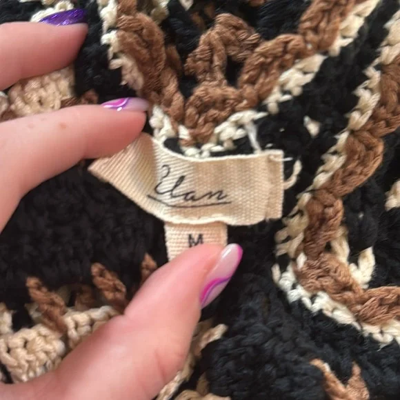 Elan Crochet Maxi Tank Top Strap Swim Cover Up Dress Floor Length Size M/Medium - Picture 12 of 12